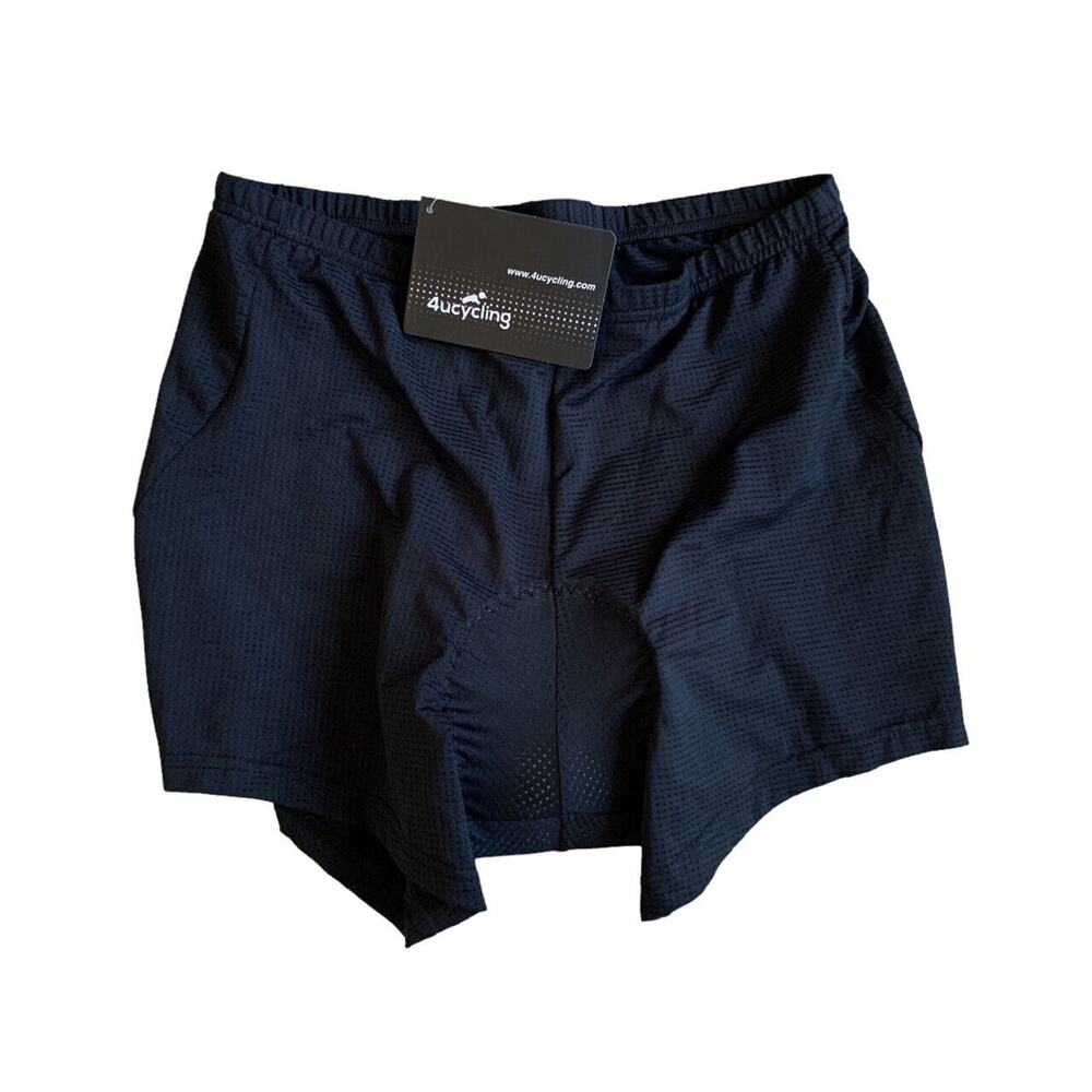 4U Bicycle Spin Riding Shorts Padded Black Stretch 2XL